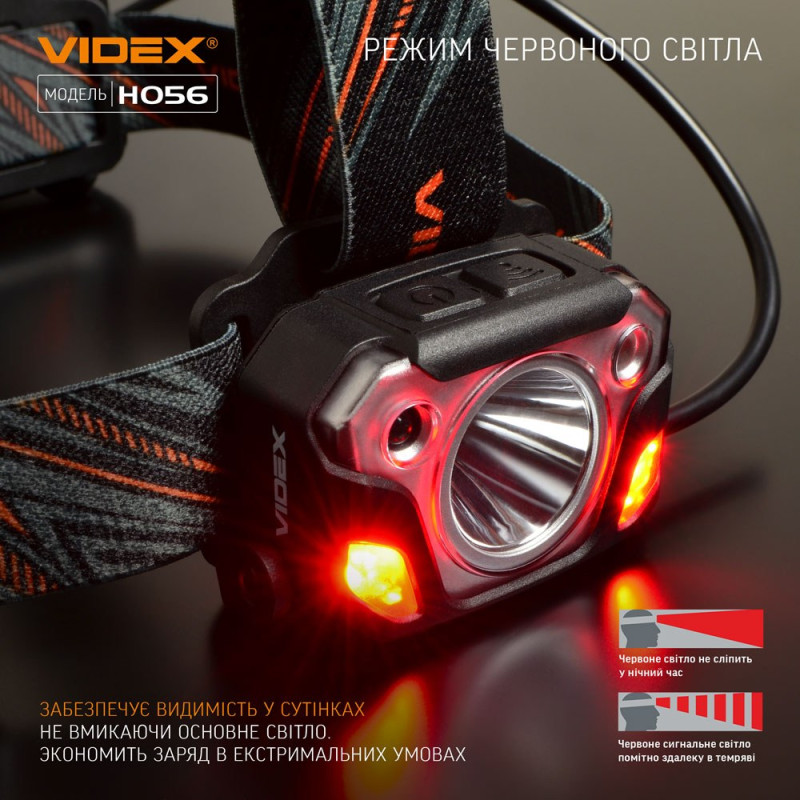 Налобний світлодіодний ліхтарик VIDEX VLF-H056 1400Lm 6500K Налобний світлодіодний ліхтарик VIDEX VLF-H056 1400Lm 6500K