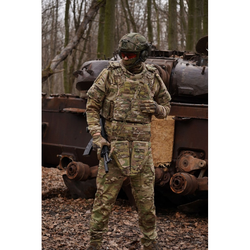 Захист паху (напашник) потрійний з балістичним пакетом 1 клас захисту Militex cordura USA Multicam