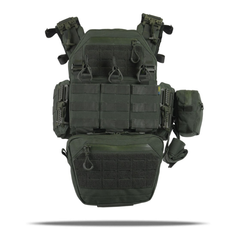 Комплект плитоноска Kiborg GU Gen.2 + 6 підсумків Хакі