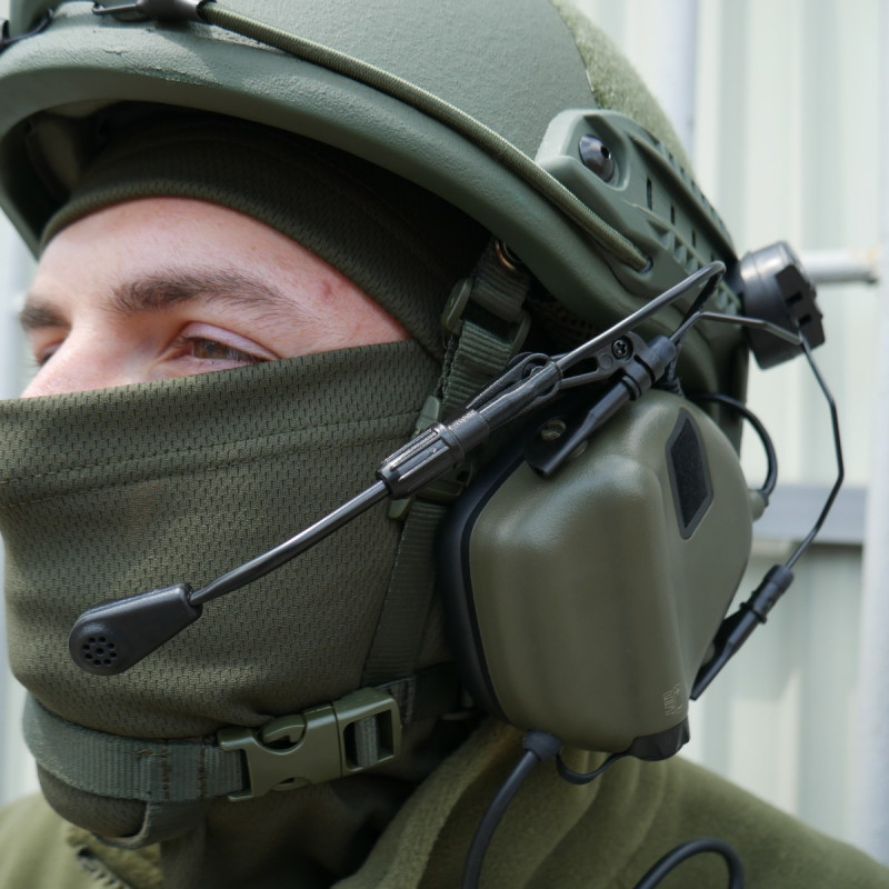 Тактичні навушники EARMOR M32Н Olive з кріпленням