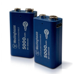 Літієвий акумулятор Крона 9 вольт Westinghouse 5000mWh (Type-C charging)