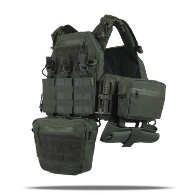 Комплект плитоноска Kiborg GU Gen.2 + 6 підсумків Хакі