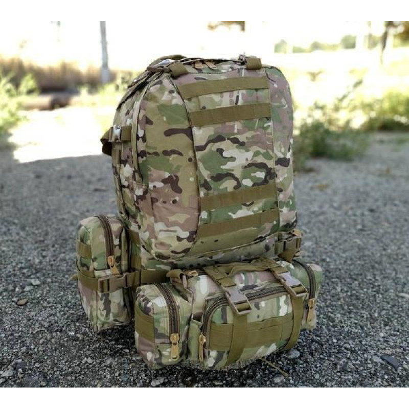 Тактичний рюкзак Molle Assault 55л + (3 органайзери) Мультикам