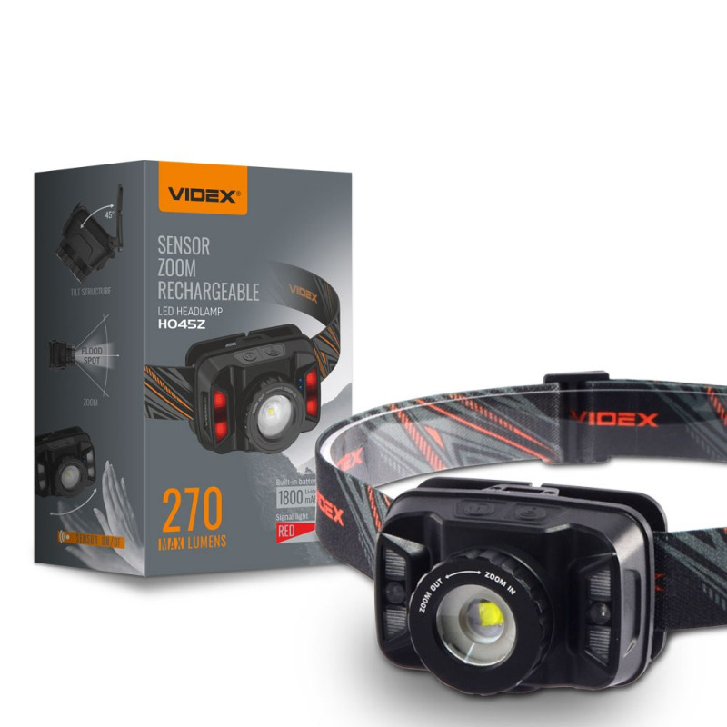 Налобний світлодіодний ліхтарик VIDEX VLF-H045Z 270Lm 5000K Налобний світлодіодний ліхтарик VIDEX VLF-H045Z 270Lm 5000K