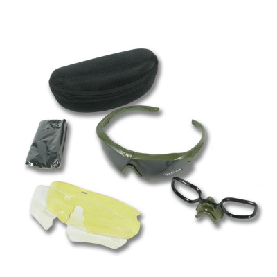 Тактичні окуляри Polarized uv400 C5 з 3 лінзами та Хакі оправа