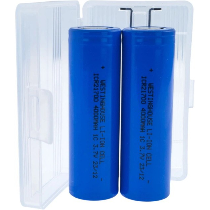 Акумулятори Westinghouse ICR21700 4000 mAh 3.7V Li-ion набір 2 шт у пластиковому боксі 21700