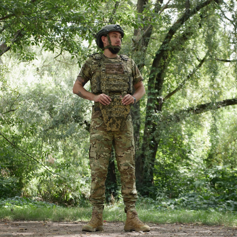 Захист паху (напашник-фартух) Kiborg з балістичним захистом Militex 2 клас Піксель Захист паху (напашник-фартух) Kiborg з балістичним захистом Militex 2 клас Піксель