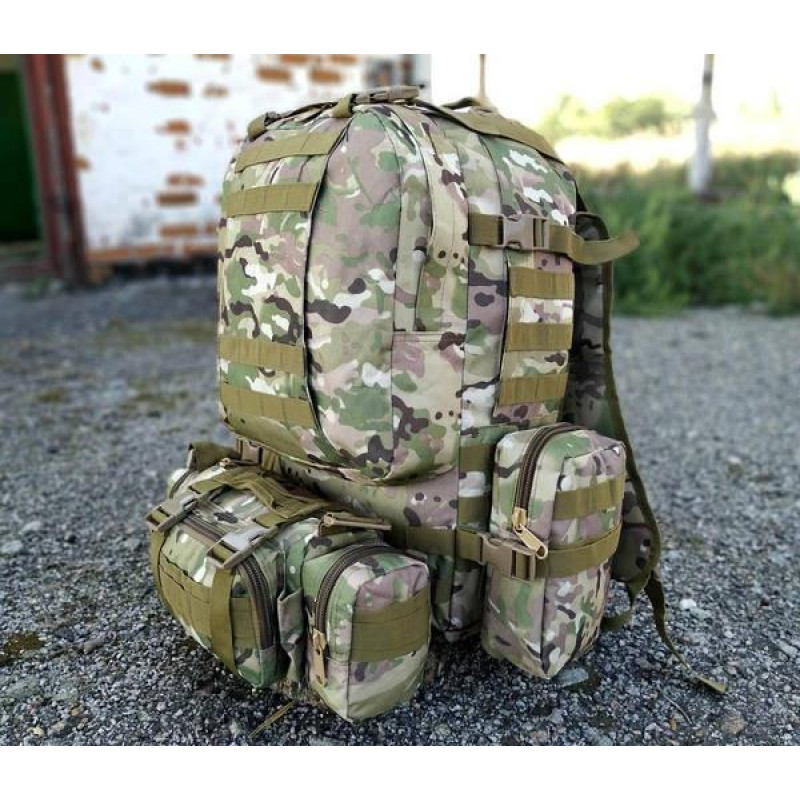 Тактичний рюкзак Molle Assault 55л + (3 органайзери) Мультикам