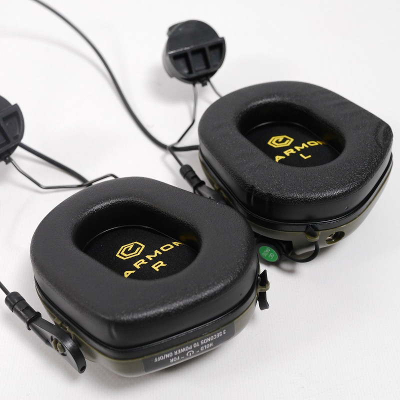 Тактичні навушники EARMOR M31Н з кріпленням Олива