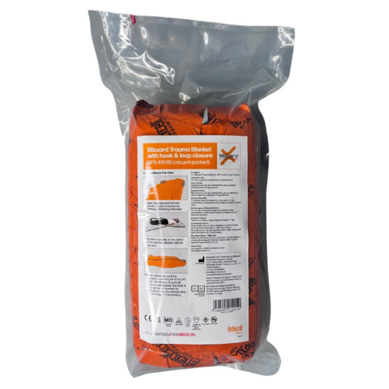 Термоковдра Blizzard Trauma Blanket with Hook & Loop Closure - оранжевий
