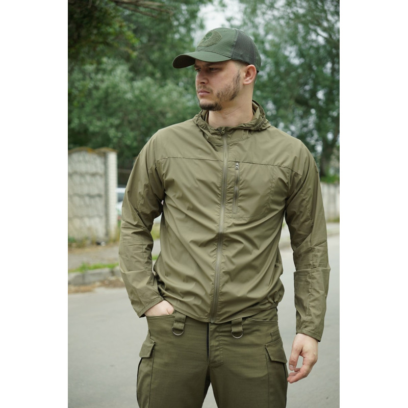 Літня куртка-вітровка хакі кольору (1237-2XL)