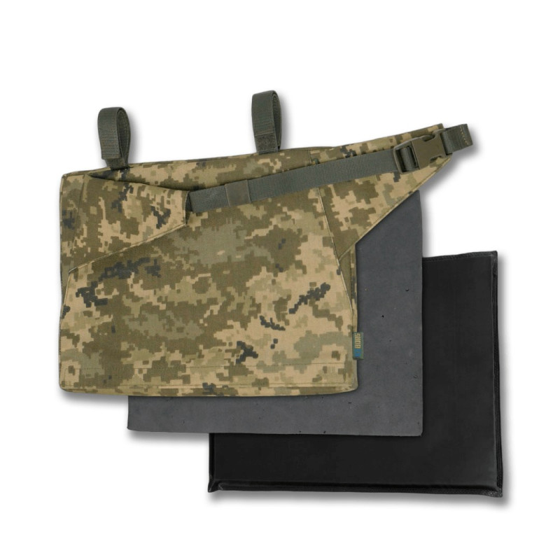 Каремат-сидушка Kiborg з балістичним пакетом 1 клас захисту Militex 20mm Cordura Pixel