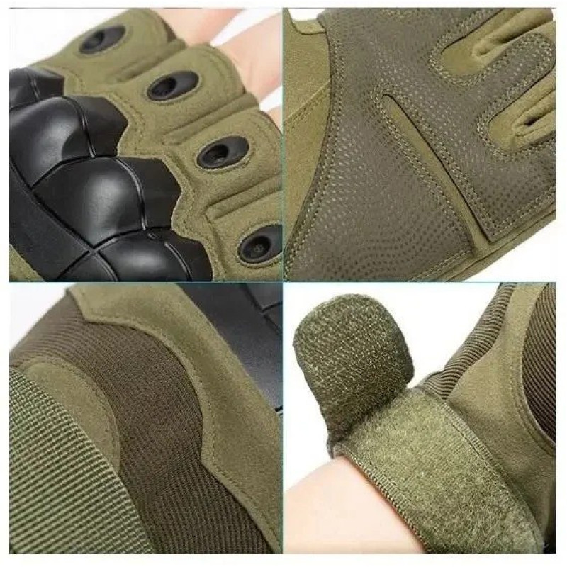 Рукавиці олива безпалі з накладками Outdoor Tactics