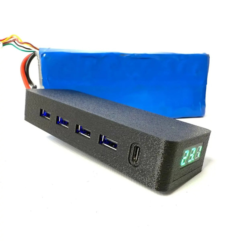 Перехідник живлення Kiborg для заряджання телефона від FPV батареї XT60 4xUSB + Type-C PD Перехідник живлення Kiborg для заряджання телефона від FPV батареї XT60 4xUSB + Type-C PD