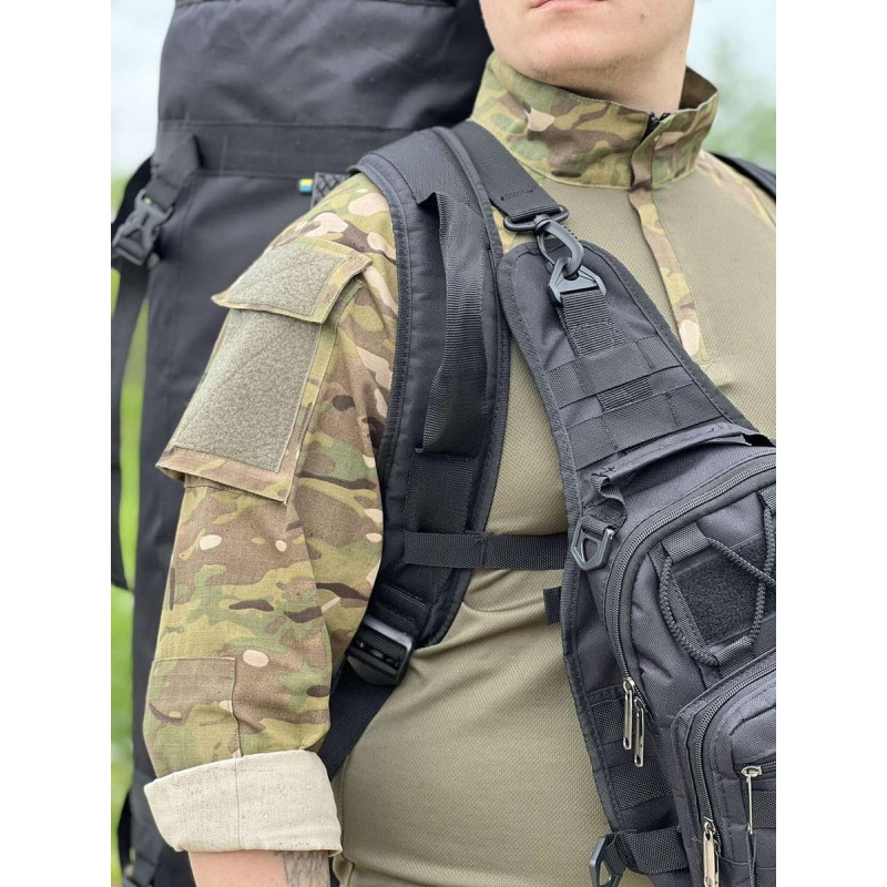 Сумка через плече — Чорна з MOLLE-системою