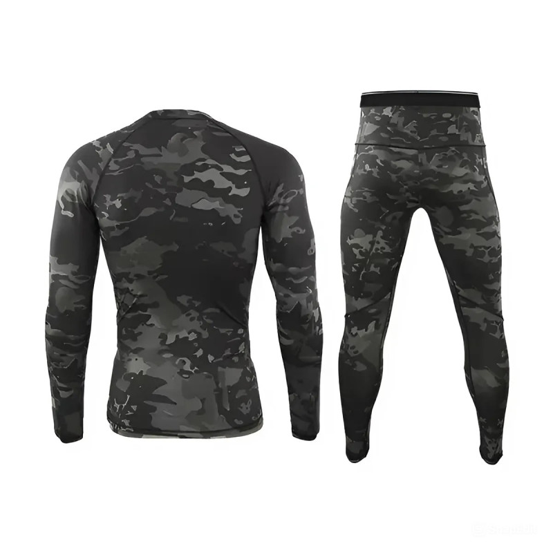 Термобілизна чорний мультикам ESDY Tactical Thermal