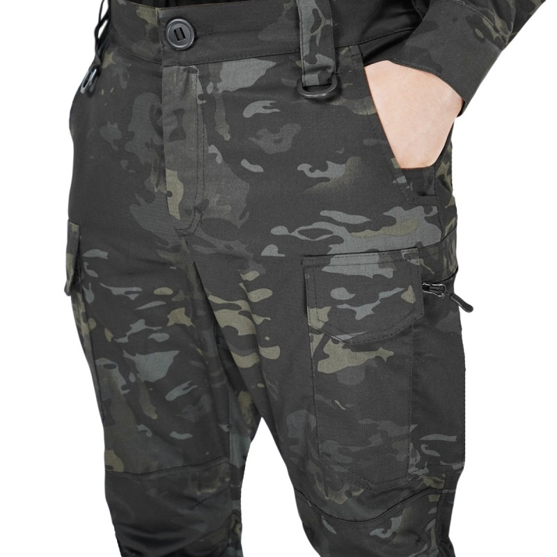 Тактичні штани UA Twill Black Multicam з посиленими колінами та 8 кишенями (2XL)