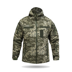Куртка Windproof Softshell вітрозахисна (піксель), водостійка, фліс 320 г/м²