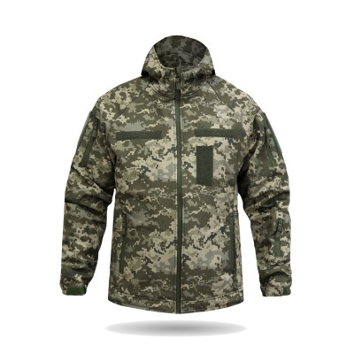 Куртка Windproof Softshell вітрозахисна (піксель), водостійка, фліс 320 г/м²