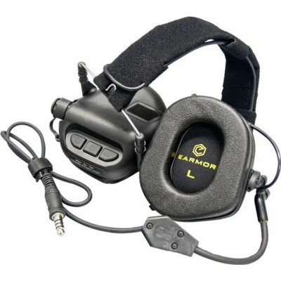 Тактичні навушники EARMOR M32 з універсальним кріпленням Чорні