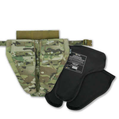 Захист паху (напашник) потрійний з балістичним пакетом Militex cordura Multicam